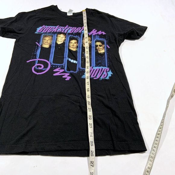 VTG Backstreet Boys Nick Carter Black Women’s Print 90s Boy Bands Tee T-shirt S - Picture 4 of 5